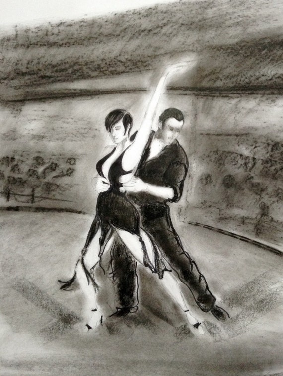 Tango Charcoal drawing 20x28
