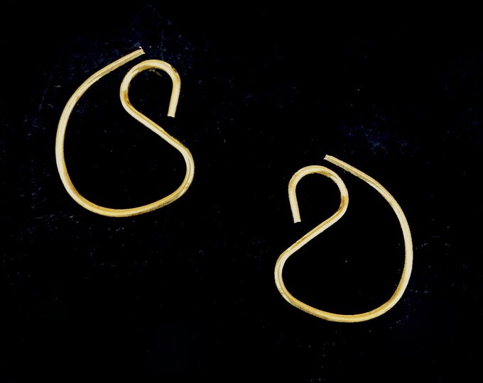Gold filled Threader Earrings Unique Cool Minimalist Urban Jewelry Curved Hoop Earrings Gift for Women
