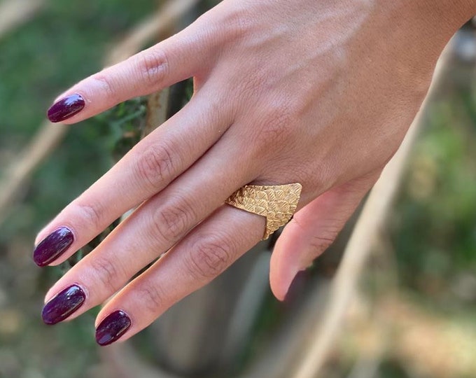 Crown Ring Open Ring 14K Gold Ring Black Ring White Ring Oxidized Silver Ring Unique Jewelry Art Deco Ring Birthday Gift Girlfriend Jewelry