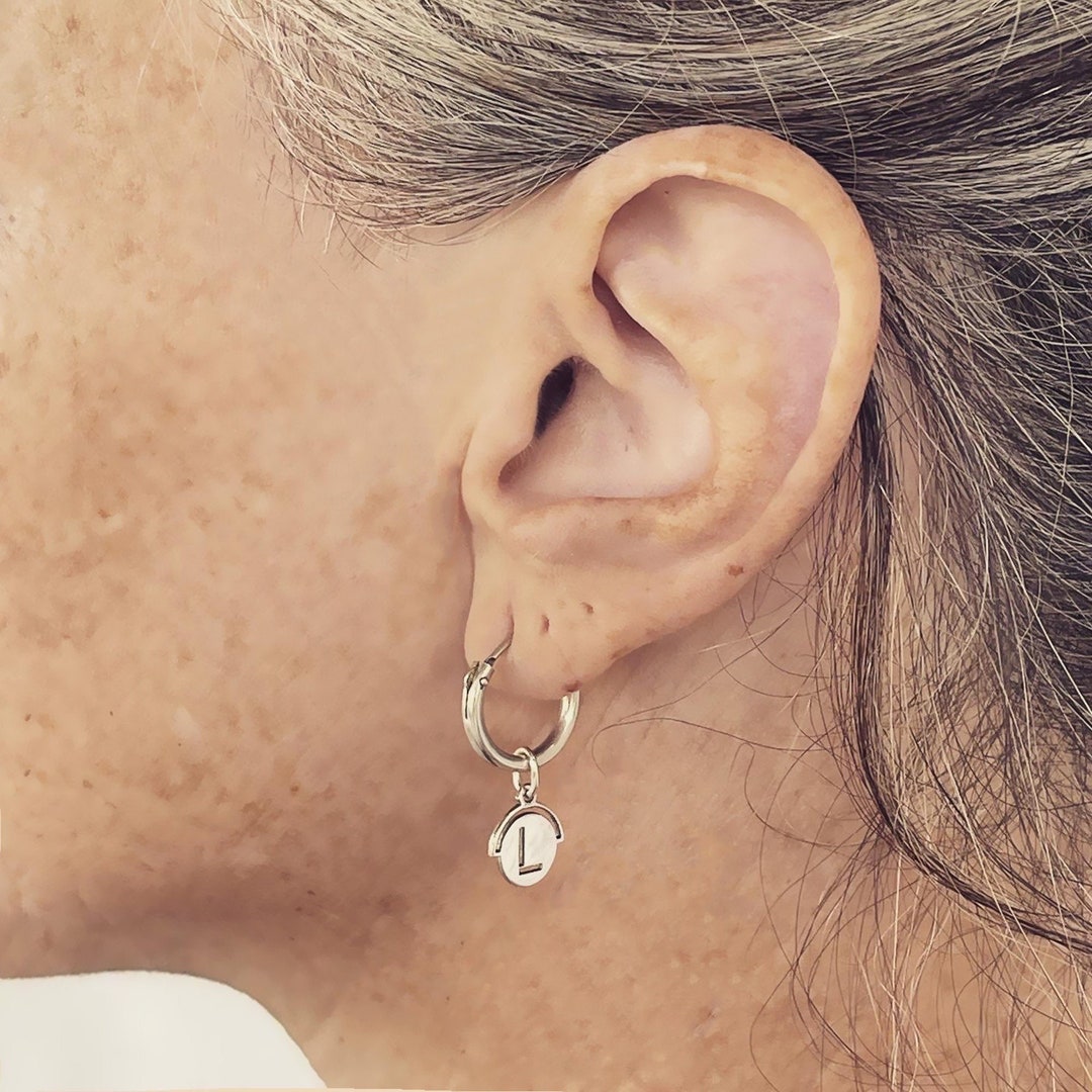 CUSTOM Personalized Silver or Gold Filled Hoops Earrings With