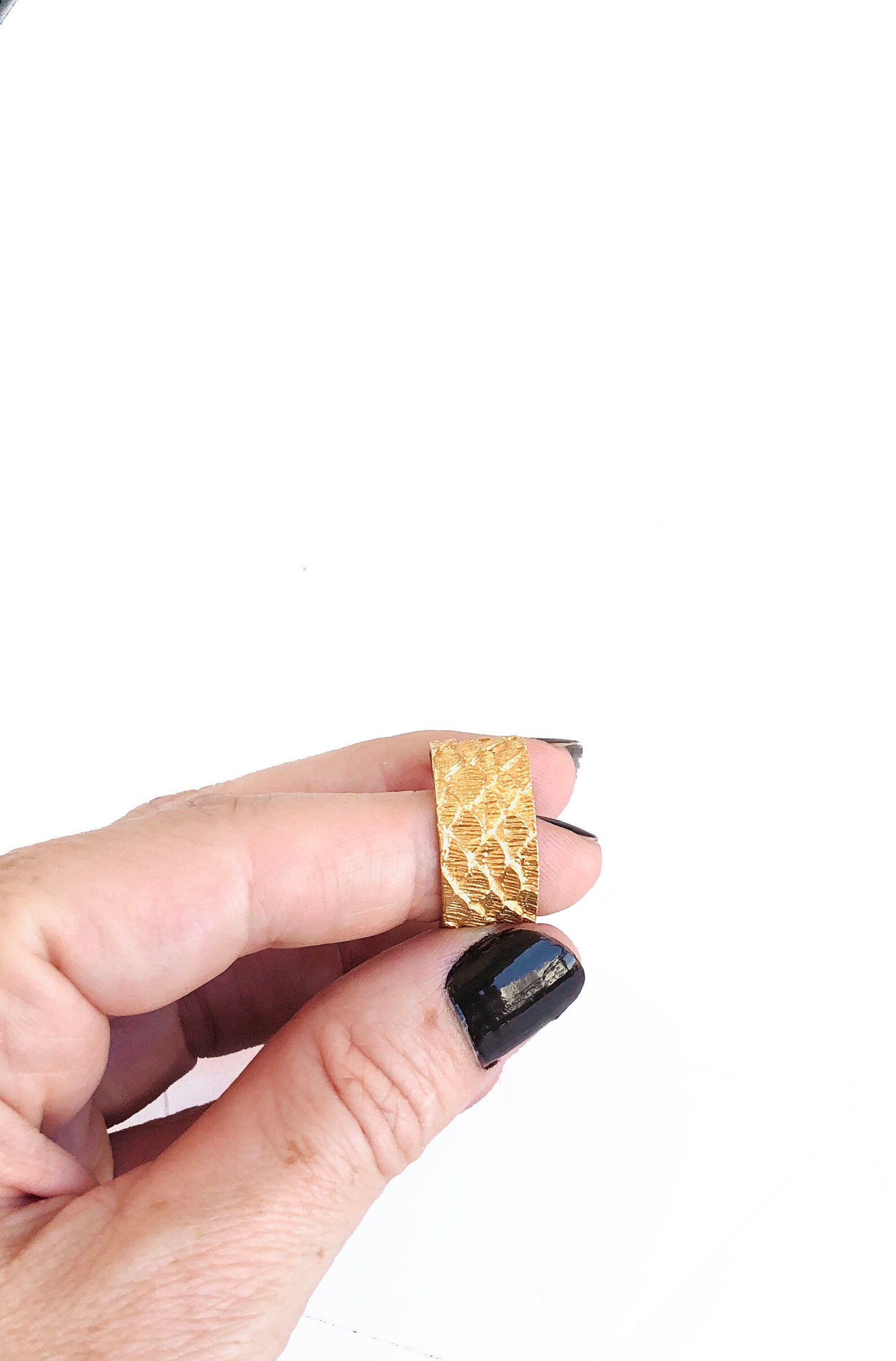 Dragon Gold Adjustable Ring Fish Scale Contemporary Jewelry 14K Gold ...