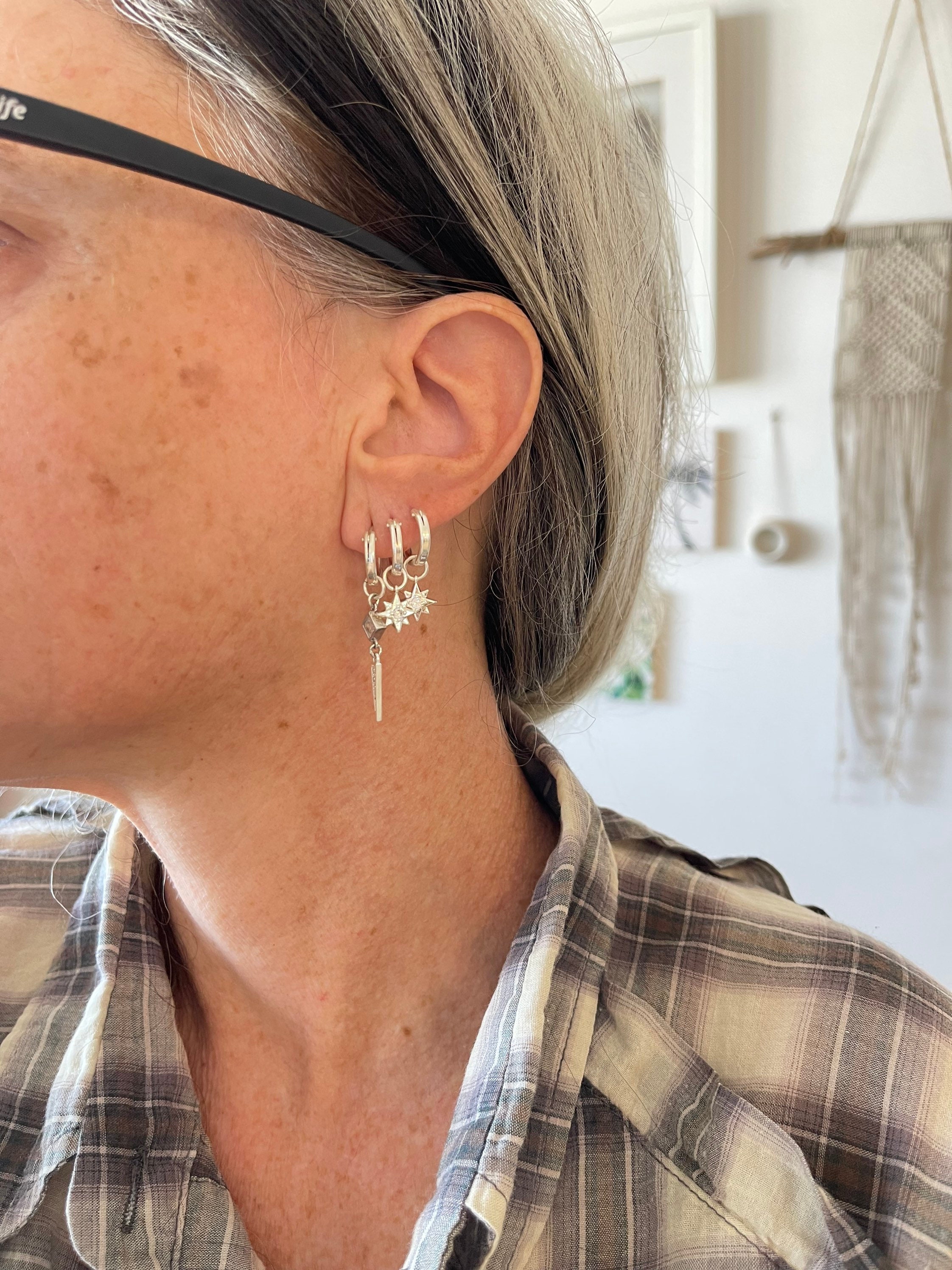 Dainty silver hoops sale