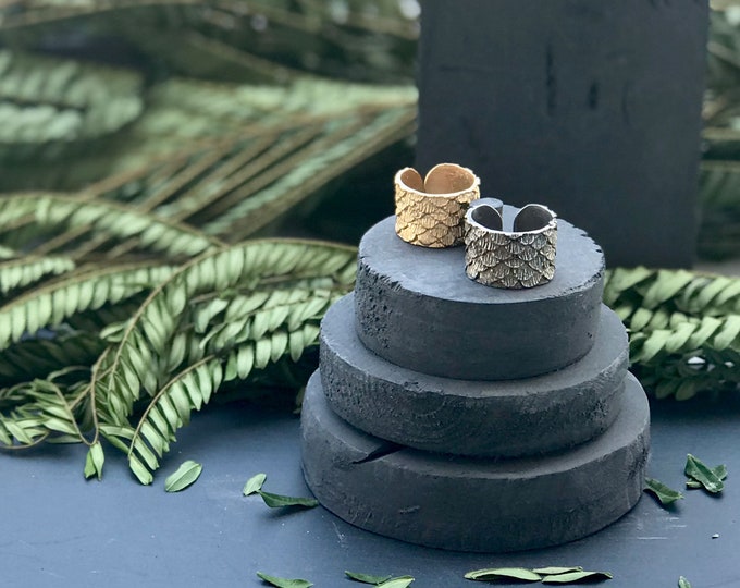 Adjustable Ring Oxidized Silver Statement Ring Black Ring Dragon Ring Fish Scale, Contemporary, Gold Ring, Silver Ring, Bohemian Rings