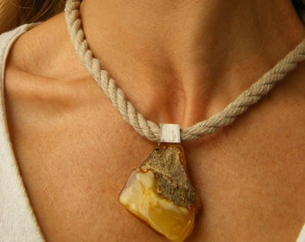 Amber Pendant, baltic Amberstone, matte sterling Silver 925, milky white for women, gift, modern design,handmade, New, UNIQUE