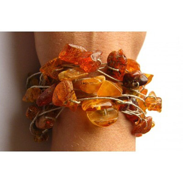 Bracelet, Brown, Genuine Stone, Honey, Polished, Gift for