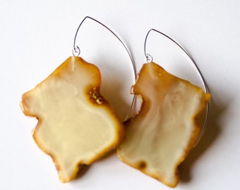 Earrings, genuine Amber earrings, natural amber, mosic, polished, modern design, gift NEW, UNIQUE Handmade sterling Silver 925