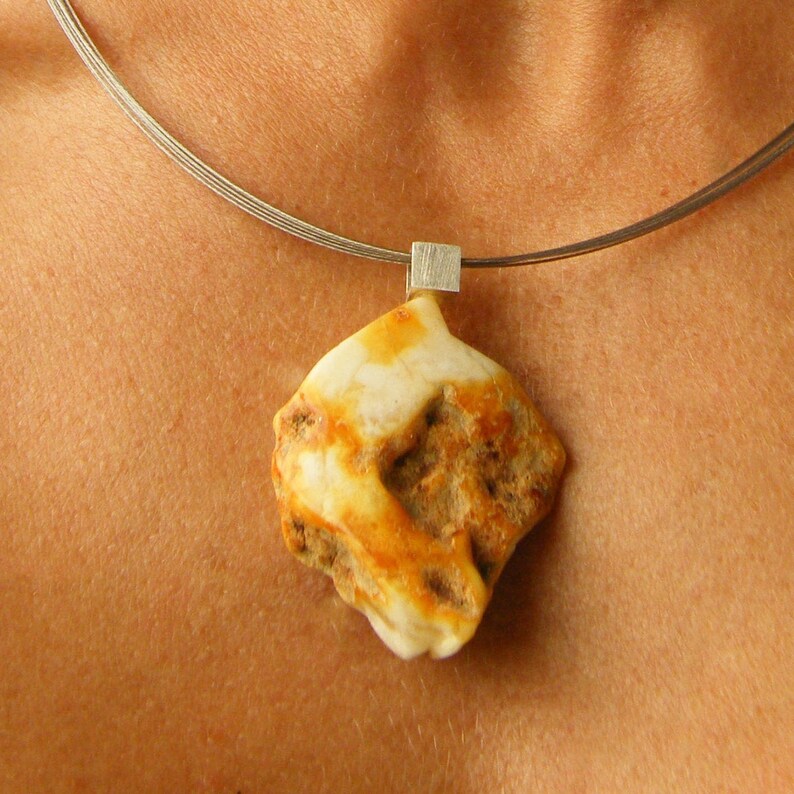 Amber Pendant, Silver 925 yellow, white, orange, bernstein anhänger, genuine amberstone, nuggets, for she, chain, New, UNIQUE - Handmade