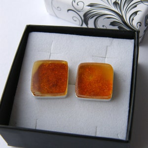 Cufflinks for Men, Baltic Amber, Silver 925, genuine Amberstone, NEW Handmade UNIQUE