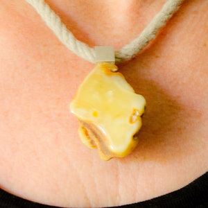 Amber Pendant, Silver 925, yellow brown, for woman, with chain, Gift box, genuine amberstone, unisex neu handmade