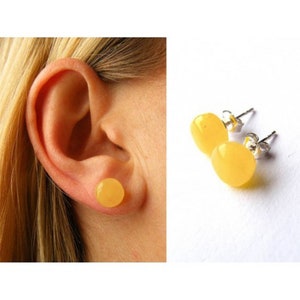 Earrings, genuine Amber earrings, stud, BALL yellow, milky, white, Gift for she, modern, sterling  Silver 925, New, UNIQUE- Handmade