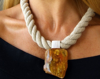 Pendant sterling Silver 925, baltic Amber, Gift box Handmade Unique