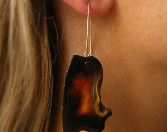 Amber Earrings, genuine Amber earrings, DARK, sterling Silver 925, YELLOW drop amber earrings sun summer amber earrings,amber gift jewelry