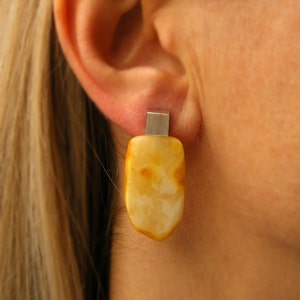 Amber earrings,  yellow, grey, white, mosaic,  genuine amberstone, Silver 925,nugget amber earrings,baltic amber jewelry,bohemian amber gift