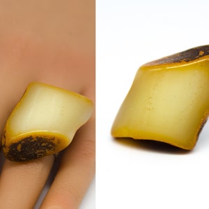 Ring Baltic Amber BEIGE ORANGE genuine Amberstone woman woman ring men jewelry unique customizable Handmade Sterling Silver 925 matt