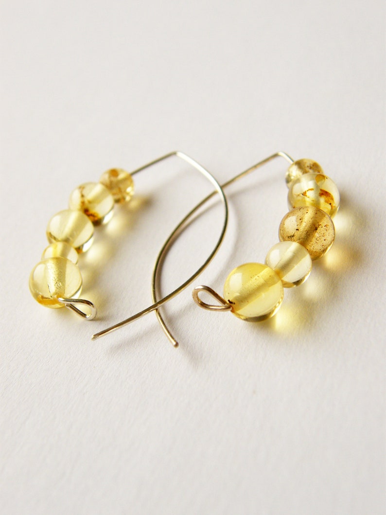 Amber Earrings Genuine Amber Earrings Balls Yellow Etsy