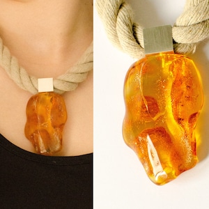 Echter baltischer Bernstein Anhänger, ORANGE GOLD Silber 925, Ambre, bärnsteen, ンンンンペンダンン, 琥珀吊墜, bernstein, mit Kette, handgefertigt, Neu, UNIKAT