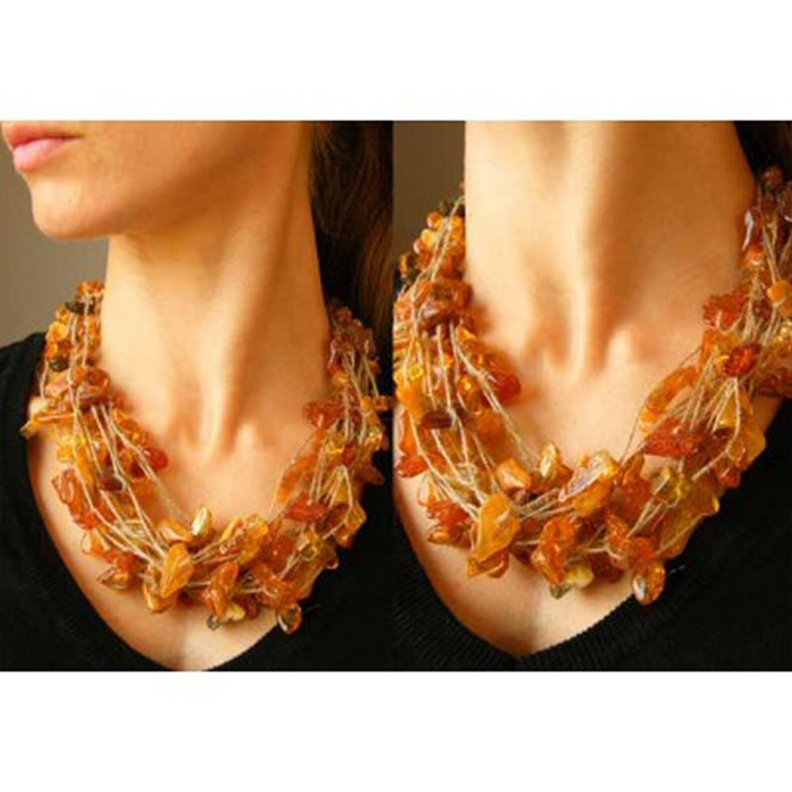 Hali Orange Stone Pendant Necklace main image 1