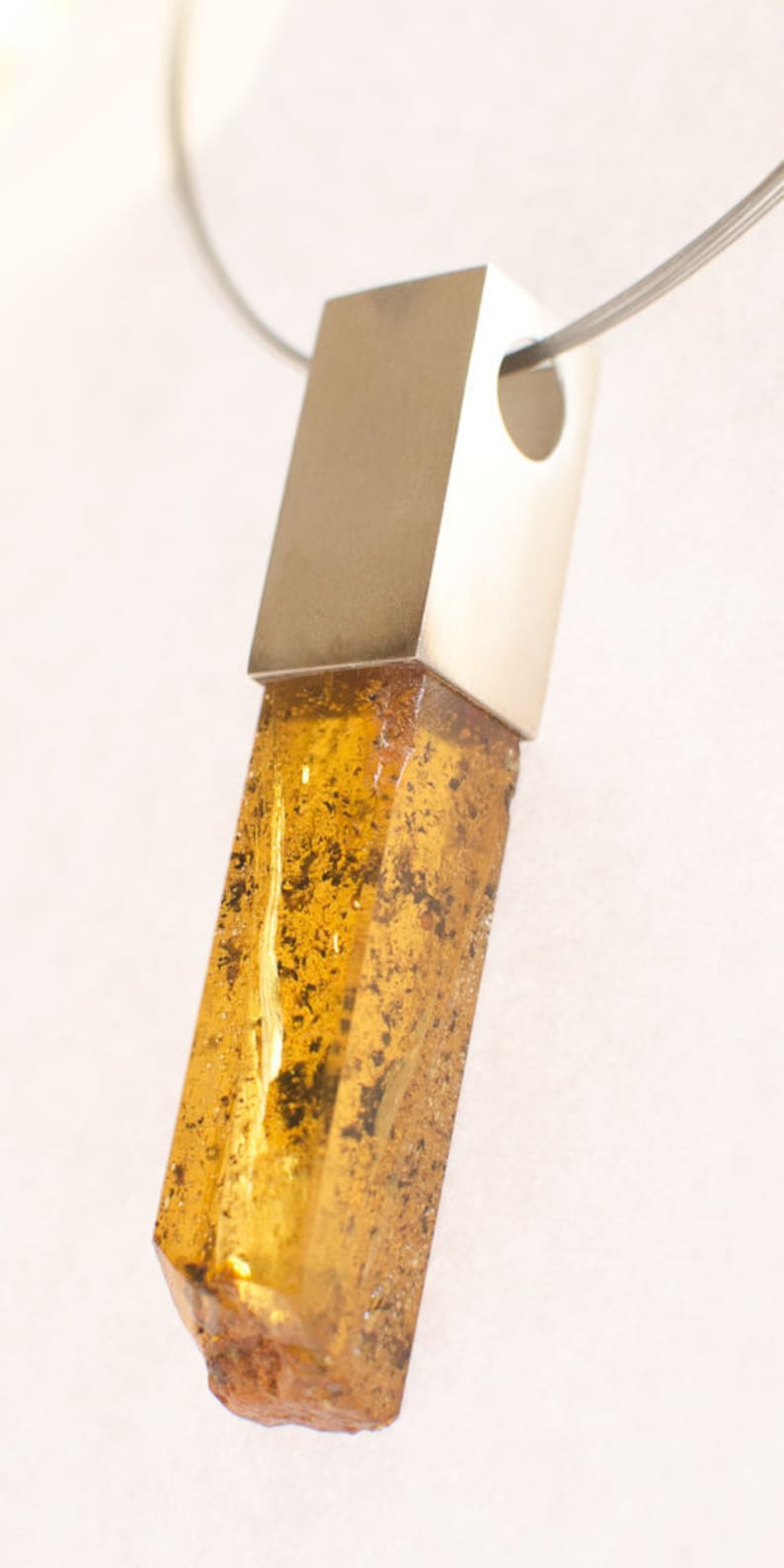 green Silver 925 UNIQUE genuine amberstone NEW Amber Pendant Pendant yellow modern