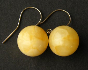 Bernstein Kugel Silber 925  Ohrringe, Geschenk für Frau