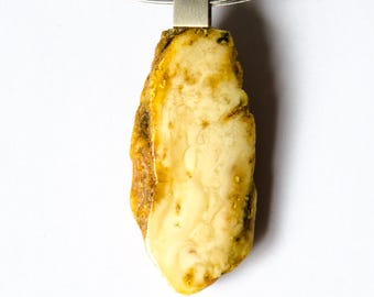 Bernstein Anhänger, gelb, TOFFEE, echter Bernstein, matt Sterling Silber 925, mit Kette, bärnsten,amhänger,bernstein,neu,UNIQUE