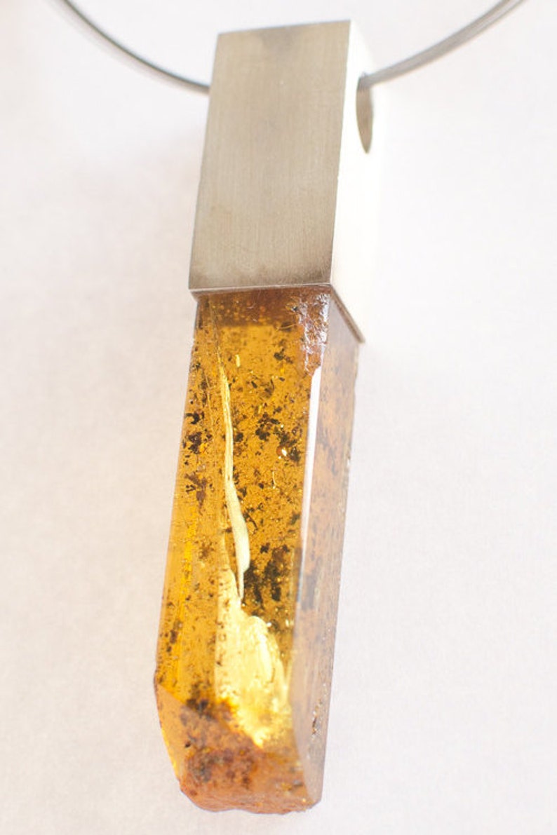 green Silver 925 UNIQUE genuine amberstone NEW Amber Pendant Pendant yellow modern