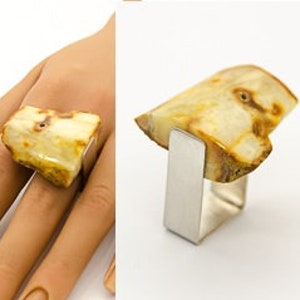 Amber Ring Sterling Silver - ORANGE - genuine Amber Sterling silver, ambre, anillo, Handcrafted Silver Ring