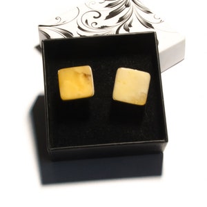 Cufflinks for Men, Baltic Amber, Silver 925, genuine Amberstone, MILKY NEW Handmade UNIQUE