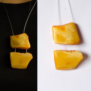 Necklace, Genuine Baltic Amber Necklace-Pendant, Silver 925, mosaic, genuine amberstone, ambre, アンバー, 琥珀, bärnsten, New,   UNIQUE