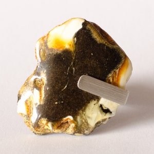 Amber ring, BLACK white, matte sterling Silver rail, genuine amber, modern design, for her, giftbox, bernstein ring, New, UNIQUE Handmade