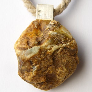 Jewelry Set, Blue Amber Pendant and Ring image 13