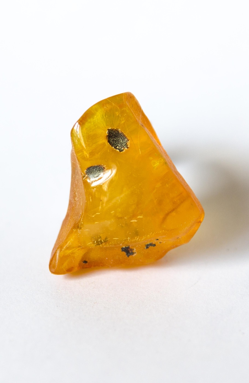 Baltic Amber Ring, Matte Sterling Silver, Square Yellow Gemstone image 6