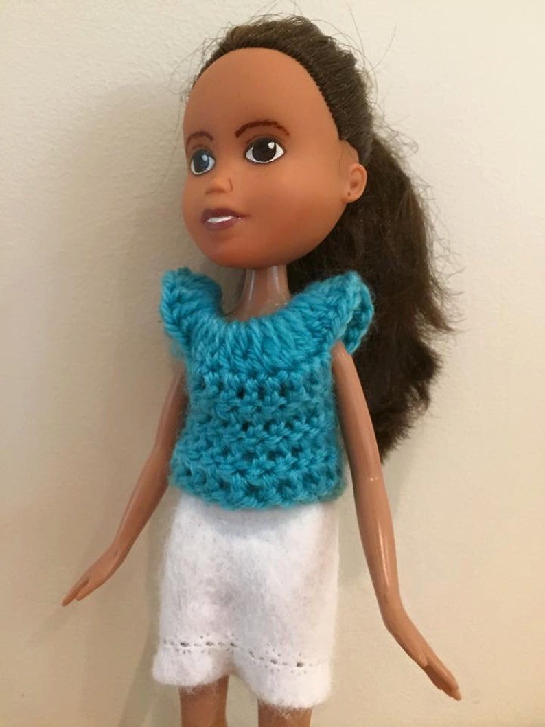Instant download 'Mya Lou' 5 pdf crochet dress and top pattern for OOAK upcycled make over make under Bratz dolls. image 5
