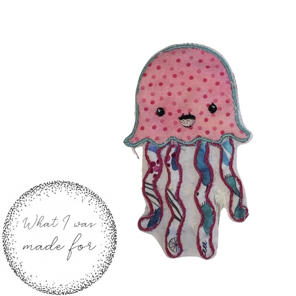 Jellyfish Ocean Digital Machine Embroidery Applique Design 4 Sizes
