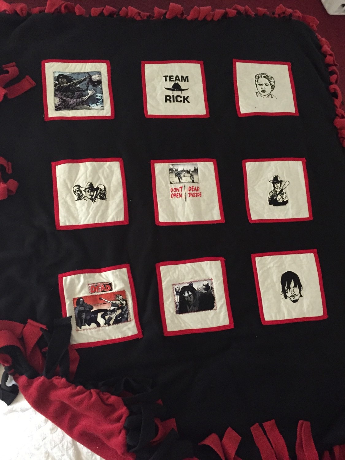 The Walking dead fleece throw knotted blanket Etsy