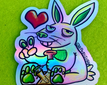 Adorable Stoner Bunny Sticker