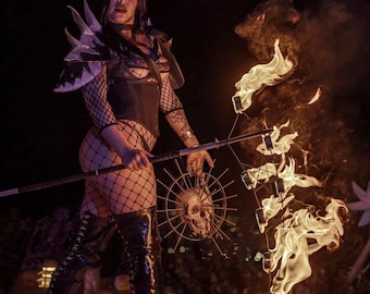 Foldable Fire Scythe Prop: Kevlar, Demountable, Travel Friendly, Fire Dancing