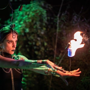 Antorchas de palma de Kevlar, accesorios para danza con fuego, danza del vientre, artes del movimiento (en pareja), danza con fuego