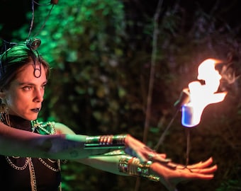Kevlar Palm Torches, Fire Dance Props, Bellydance, Flow Arts (Pair), Fire Dancing