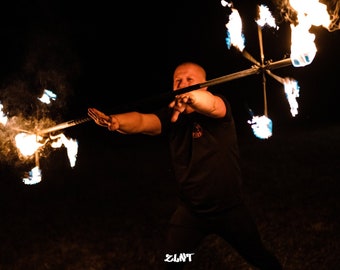 Fire Dragon Staff 100 % Kevlar ///FREE FAST SHIPPING/// Colapsible Fire Contact staff to practice and prerformers