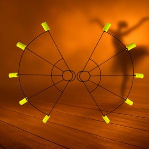 Handcrafted Fire Fans for Belly Dancers & Fire Performers, 10 Kevlar Wicks, Lightweight and Durable, Perfect for Stage, Festivals, Flow Arts