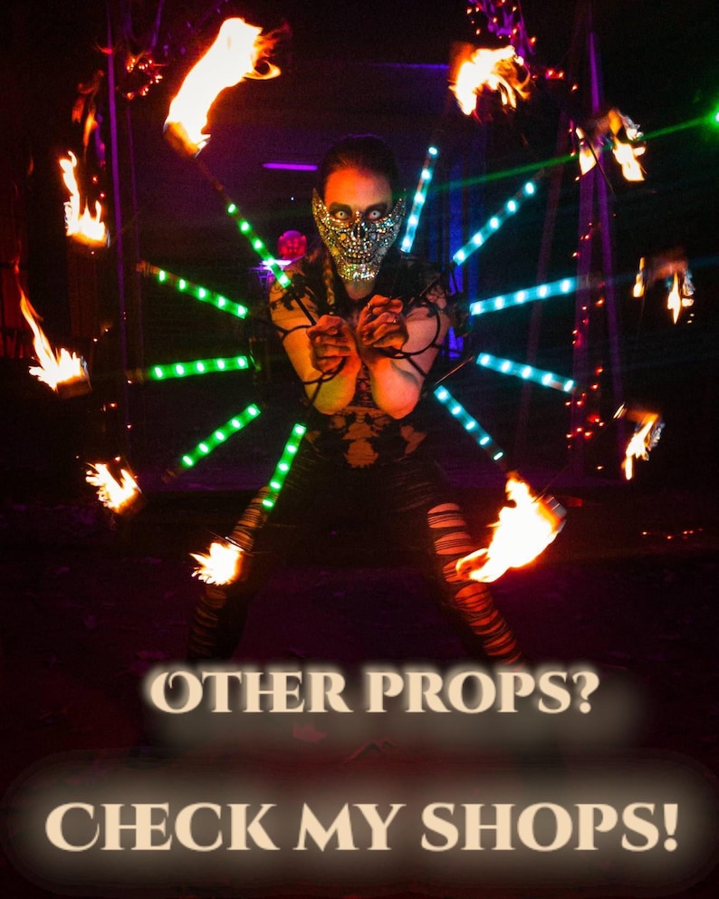 Handcrafted Fire Fans, Kevlar Wicks, Flow Arts, Stage Performance, Fire Dancing image 12