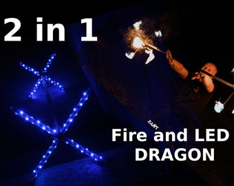2 in 1 Dragon Staff Multicolor LED and fire + FREE Gift /// VIDEO ///