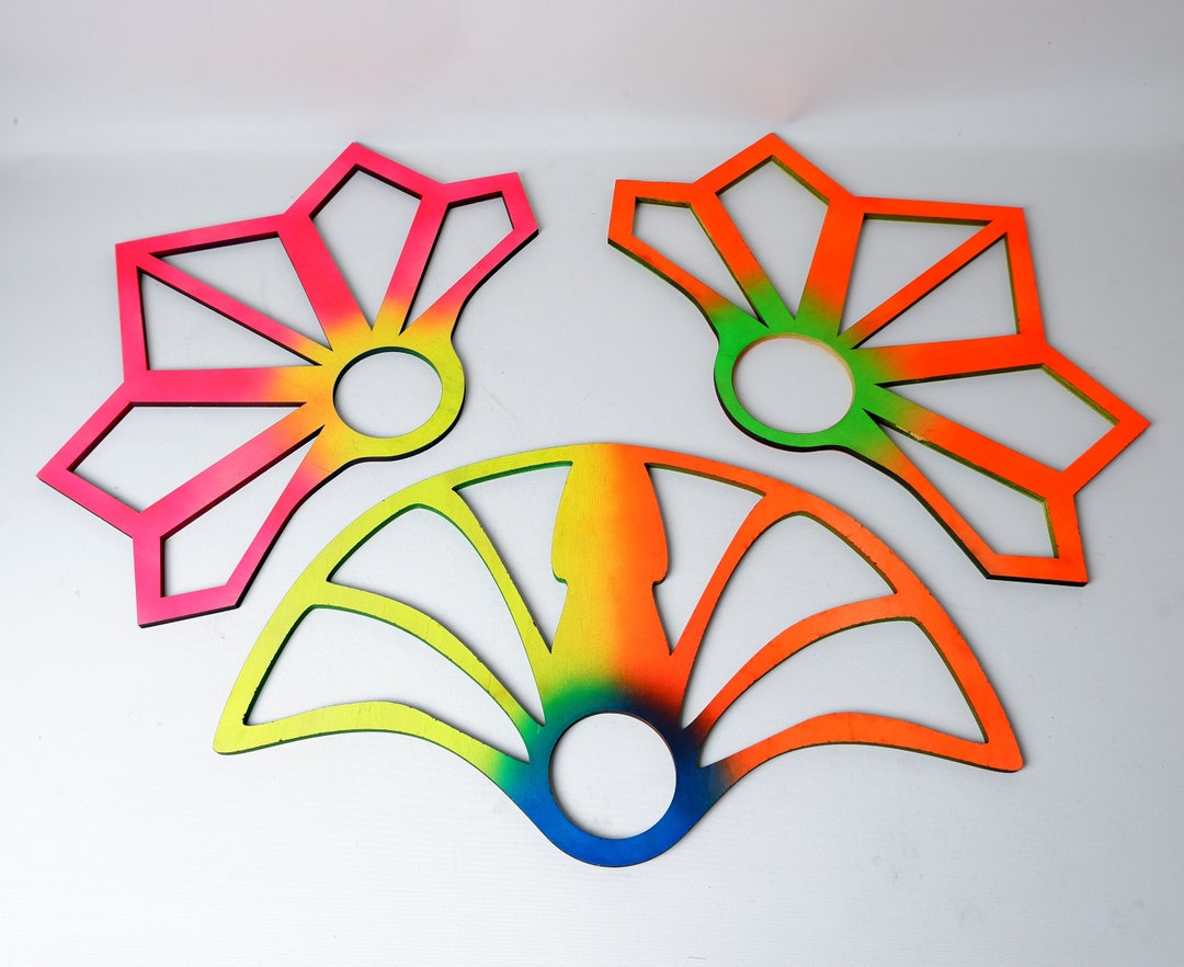 Practice Fan Frame Led Practice Fluorescent Fans Ultra Light Pair /// FREE FAST SHIPPING ...