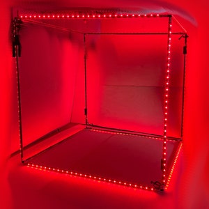 LED Acrobatic Cube - Steel construction for manipulation or fire show, collapsible and travel friendly for performers and beginners