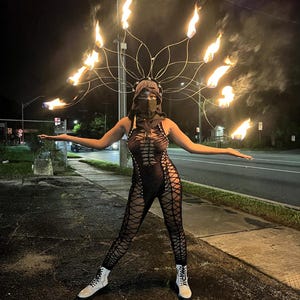 Fire Crown FOLDABLE &gt;&gt;&gt;FREE fast shipping&lt;&lt;&lt; Dance * Performers * Belly dance * Practice * Festival