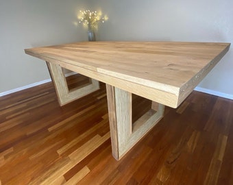 Farmhouse Dining Table, Rustic Dining Table, Reclaimed French Oak Dining Table, Upcycled French Oak Dining Table, White Oak, Distressed
