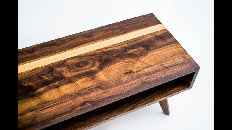 Mid Century Modern Coffee Table, coffee Table, Modern Coffee Table, Walnut Coffee Table, Solid Wood Coffee Table, Coffee Table, mixed media image 2