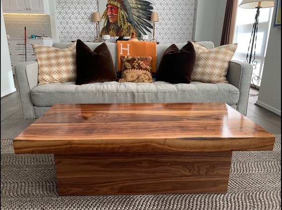 Rustic walnut cheap coffee table
