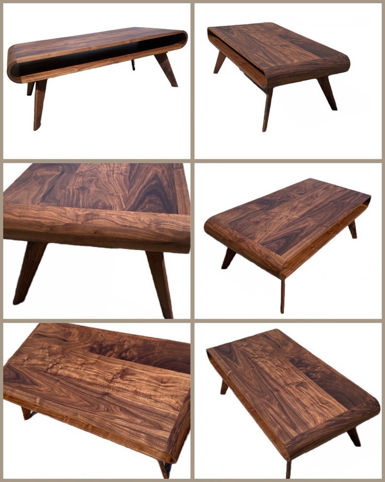 Mid Century Modern Coffee Table, Modern Coffee Table, Walnut Coffee Table, Coffee Table image 6