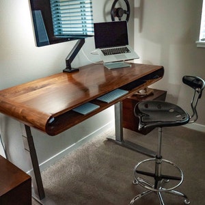 Walnut Desk, Writing Desk, Office, Desk, Home Office, Standing Desk, Solid Walnut, Mechanical Desk, Work Space, Workspace, Secretary